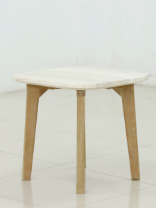 Столик деревянный кофейный Tagliamento Mali эвкалипт, искусственный камень Travertin натуральный Фото 5