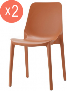 Комплект пластиковых стульев Scab Design Ginevra Set 2 стеклопластик терракотовый Фото 1