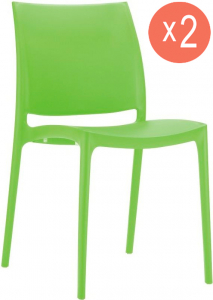 Комплект пластиковых стульев Siesta Contract Maya Set 2 пластик зеленый Фото 1