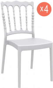 Комплект пластиковых стульев Siesta Contract Napoleon Set 4 стеклопластик белый Фото 1