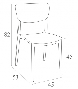 Комплект пластиковых стульев Siesta Contract Monna Set 4 стеклопластик темно-серый Фото 2