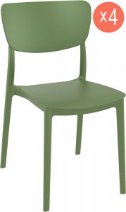 Комплект пластиковых стульев Siesta Contract Monna Set 4 стеклопластик оливковый Фото 1