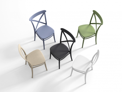 Комплект пластиковых стульев Siesta Contract Cross Set 4 стеклопластик темно-серый Фото 11