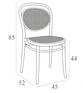 Комплект пластиковых стульев Siesta Contract Marcel Set 2 стеклопластик бежевый Фото 2