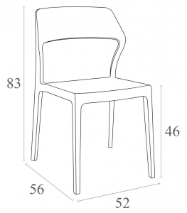 Комплект пластиковых стульев Siesta Contract Snow Set 4 стеклопластик марсала Фото 2