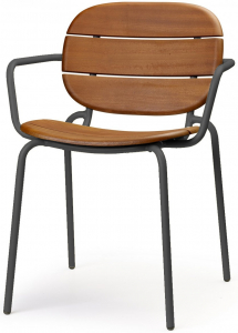 Кресло деревянное Scab Design Si-Si Wood сталь, красное дерево Сапелли антрацит, красное дерево Фото 1
