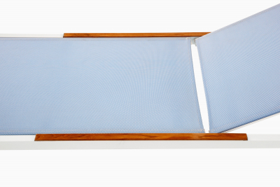 Лежак металлический Grattoni Alpha алюминий, тик, текстилен белый, голубой, натуральный Фото 6