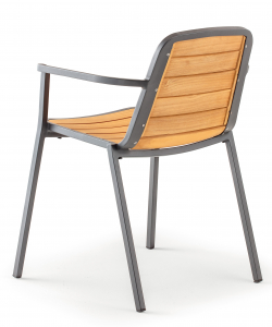 Кресло деревянное Grattoni Nida алюминий, тик темно-серый, натуральный Фото 3