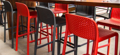 Комплект пластиковых полубарных стульев Nardi Lido Mini Set 4 стеклопластик красный Фото 13