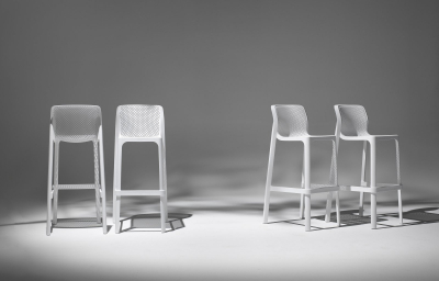 Комплект пластиковых барных стульев Nardi Net Stool Set 2 стеклопластик белый Фото 6