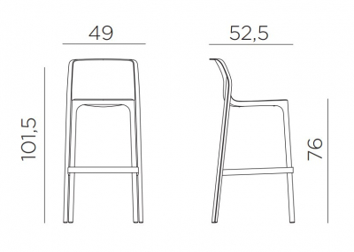 Комплект пластиковых барных стульев Nardi Net Stool Set 4 стеклопластик белый Фото 2