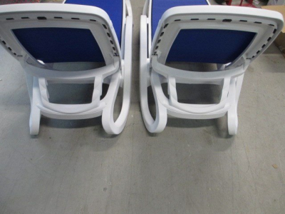 Комплект пластиковых лежаков Nardi Alfa Set 4 полипропилен, текстилен белый, синий Фото 12