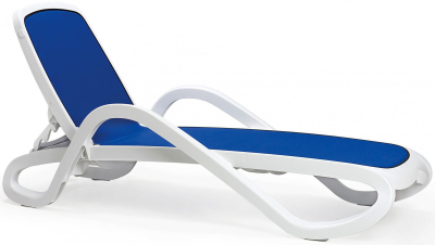 Комплект пластиковых лежаков Nardi Alfa Set 2 полипропилен, текстилен белый, синий Фото 9