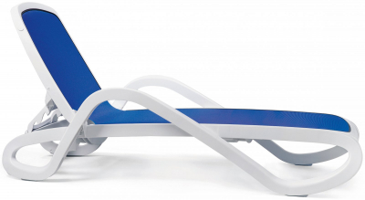 Комплект пластиковых лежаков Nardi Alfa Set 2 полипропилен, текстилен белый, синий Фото 10