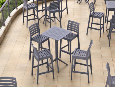 Комплект пластиковых барных складных столов Siesta Contract Sky Folding Bar Table 60 Set 2 сталь, пластик темно-серый Фото 16