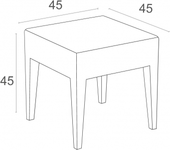 Комплект плетеных столиков для шезлонга Siesta Contract GT 1009 Set 2 стеклопластик коричневый Фото 2