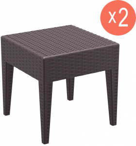 Комплект плетеных столиков для шезлонга Siesta Contract GT 1009 Set 2 стеклопластик коричневый Фото 1