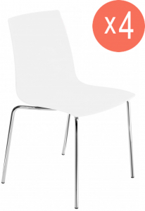 Комплект пластиковых стульев PAPATYA X-Treme S Set 4 сталь, поликарбонат хромированный, белый Фото 1