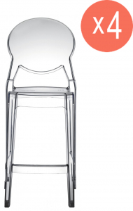 Комплект полубарных прозрачных стульев Scab Design Igloo Set 4 поликарбонат прозрачный Фото 1