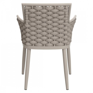 Кресло плетеное с подушкой Tagliamento Leon алюминий, роуп, акрил тортора, серый Фото 15