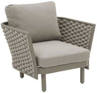Кресло плетеное с подушками Tagliamento Leon алюминий, роуп, акрил Фото 3