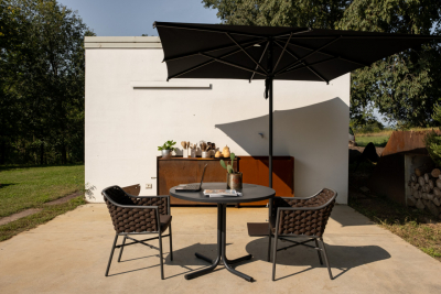 Зонт профессиональный 3х4 м Scolaro Napoli Standard алюминий, акрил антрацит, черный Фото 5