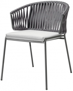 Кресло плетеное Scab Design Lisa Filo Nest сталь, роуп, ткань sunbrella антрацит, антрацит, лед Фото 1