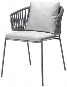 Кресло плетеное с подушкой Scab Design Lisa Filo Nest сталь, роуп, ткань sunbrella антрацит, антрацит, лед Фото 1