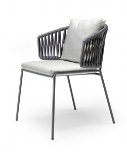 Кресло плетеное с подушкой Scab Design Lisa Filo Nest сталь, роуп, ткань sunbrella антрацит, антрацит, лед Фото 4