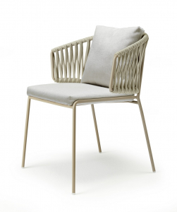 Кресло плетеное с подушкой Scab Design Lisa Filo Nest сталь, роуп, акрил тортора, глиняный, белый Фото 4