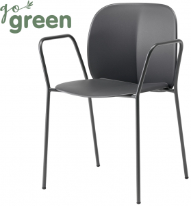 Кресло пластиковое Scab Design Mentha Go Green сталь, технополимер антрацит Фото 1