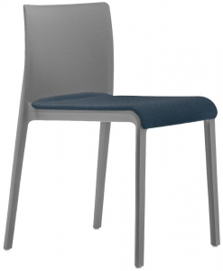 Стул пластиковый с мягким сиденьем PEDRALI Volt стеклопластик, полиэтилен, ткань антрацит, синий Фото 1