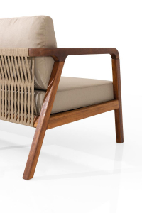 Комплект деревянной плетеной мебели Tagliamento Idea ироко, роуп, ткань Фото 15