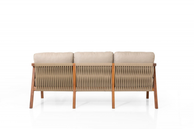 Комплект деревянной плетеной мебели Tagliamento Idea ироко, роуп, ткань Фото 8