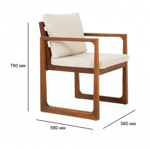 Кресло деревянное с подушками Tagliamento Deep ироко, ткань Фото 2