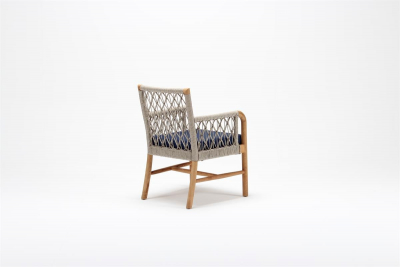 Кресло деревянное плетеное с подушкой Tagliamento Palma каштан, искусственный ротанг, олефин Фото 4