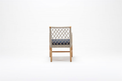 Кресло деревянное плетеное с подушкой Tagliamento Palma каштан, искусственный ротанг, олефин Фото 5
