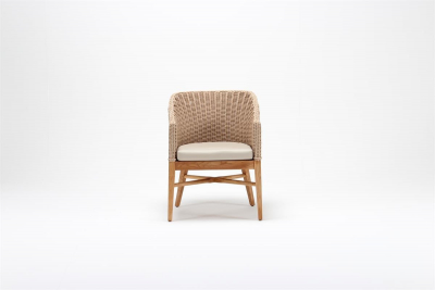 Кресло деревянное плетеное с подушкой Tagliamento Fungo каштан, искусственный ротанг, олефин Фото 4