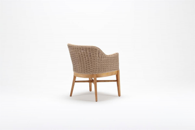 Кресло деревянное плетеное с подушкой Tagliamento Fungo каштан, искусственный ротанг, олефин Фото 7