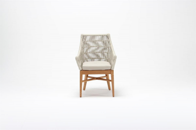 Кресло деревянное плетеное с подушкой Tagliamento Hyac каштан, искусственный ротанг, олефин Фото 4
