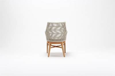 Кресло деревянное плетеное с подушкой Tagliamento Hyac каштан, искусственный ротанг, олефин Фото 6