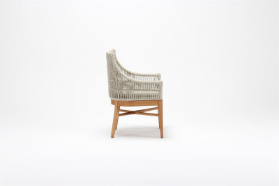 Кресло деревянное плетеное с подушкой Tagliamento Hyac каштан, искусственный ротанг, олефин Фото 7
