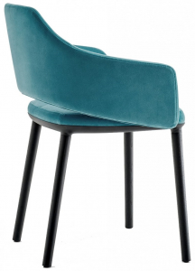 Кресло с обивкой PEDRALI Vic ясень, ткань черный ясень, синий Фото 1