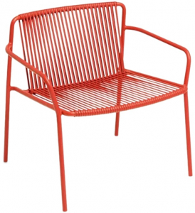 Лаунж-кресло металлическое PEDRALI Tribeca сталь, ПВХ красный Фото 1