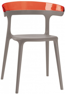 Кресло пластиковое PAPATYA Luna стеклопластик, поликарбонат тортора, красный Фото 1