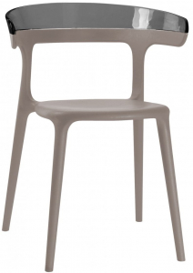 Кресло пластиковое PAPATYA Luna стеклопалстик, поликарбонат тортора, дымчатый Фото 1