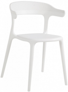 Кресло пластиковое PAPATYA Luna Stripe стеклопластик белый Фото 1