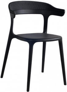 Кресло пластиковое PAPATYA Luna Stripe стеклопластик черный Фото 1