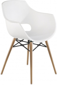 Кресло пластиковое PAPATYA Opal Wox Pro Beech бук, стеклопластик натуральный, белый Фото 1