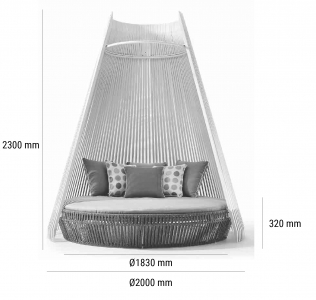 Лаунж-лежак плетеный Tagliamento Modern алюминий, роуп, ткань Фото 3